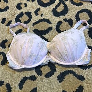 Elegant Lace Embellished Bra - Pink